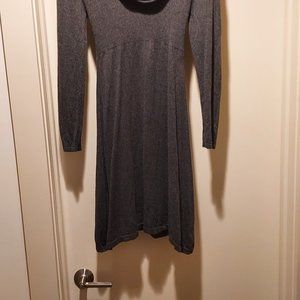 Dark Heather Grey Cowl Neck Sweater Dress